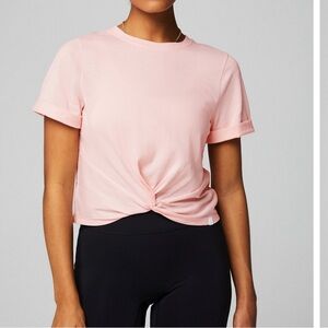 Fabletics Blush Pink Knot Front Tee
